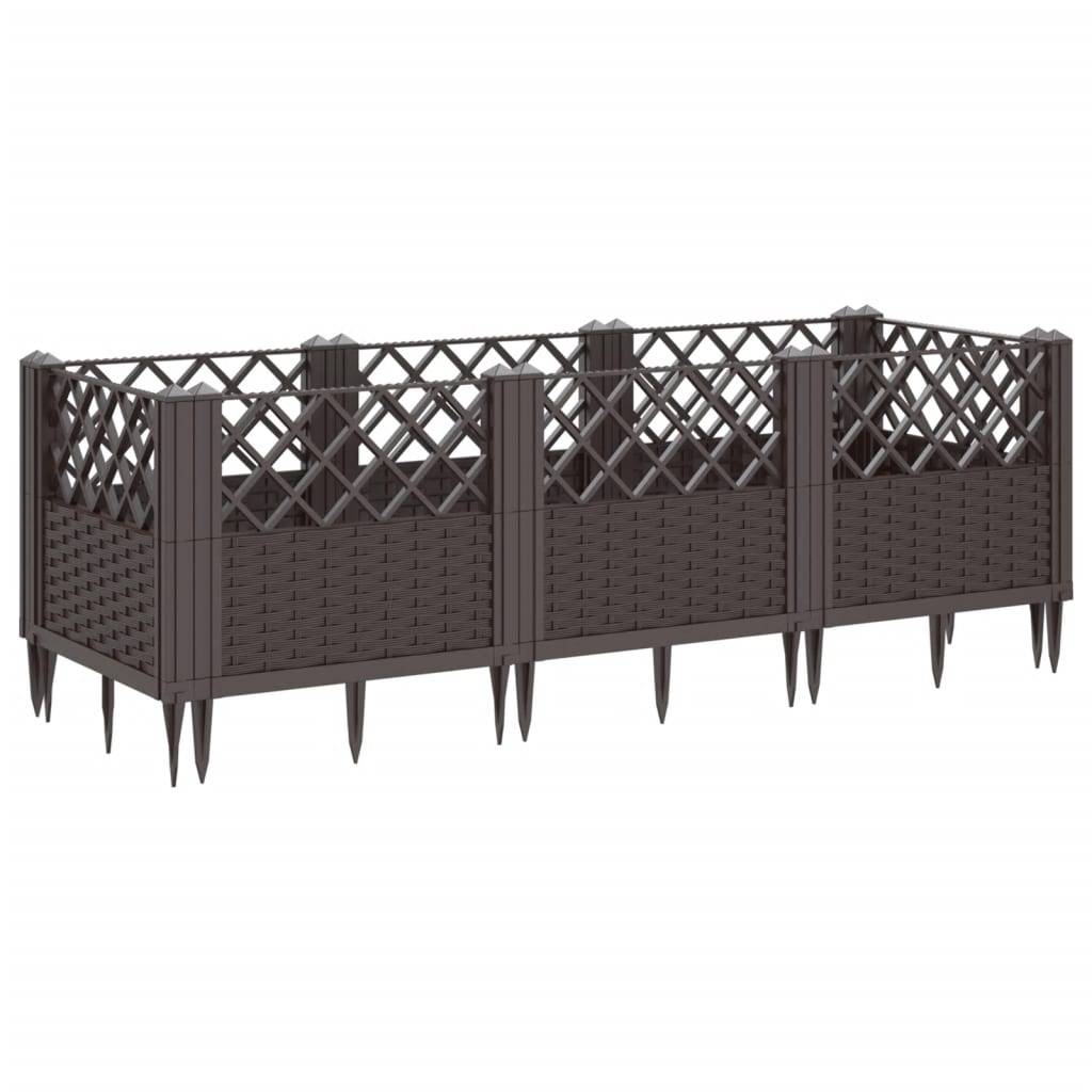 ComfortXL - Jardinière rectangulaire modulable PP aspect rotin potager Marron 123,5cm – ComfortXL Outdoor Living - Image 5