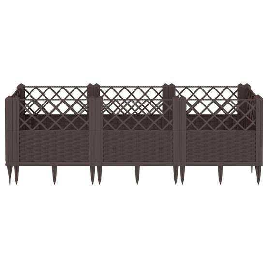 ComfortXL - Jardinière rectangulaire modulable PP aspect rotin potager Marron 123,5cm – ComfortXL Outdoor Living - Image 3