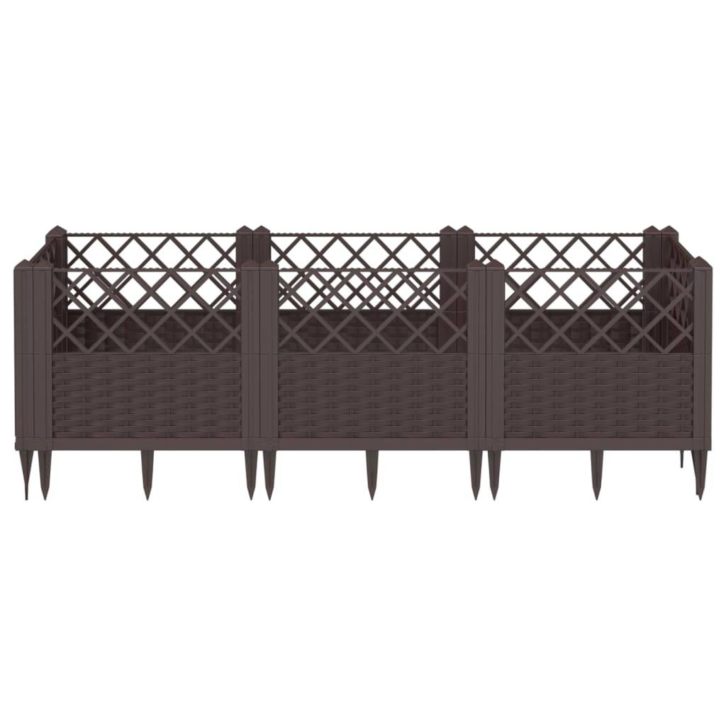 ComfortXL - Jardinière rectangulaire modulable PP aspect rotin potager Marron 123,5cm – ComfortXL Outdoor Living - Image 3
