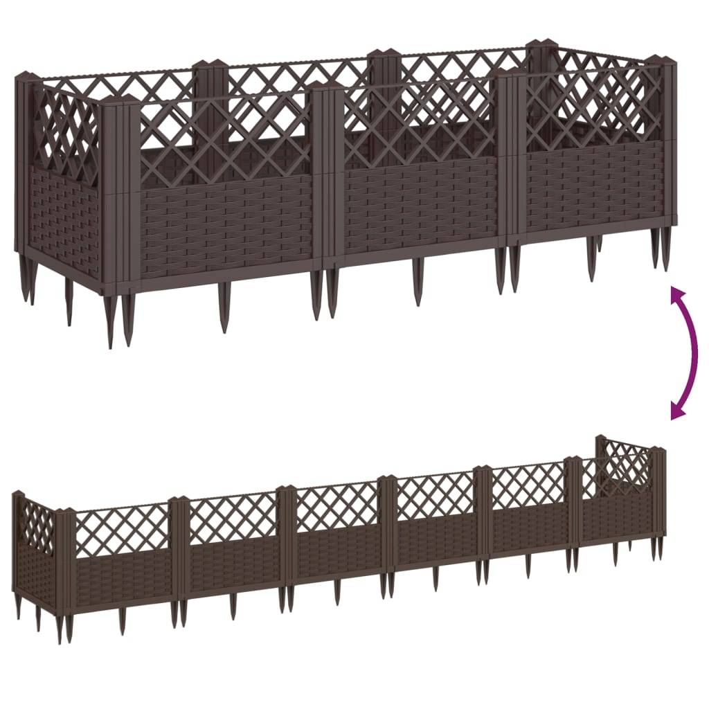 ComfortXL - Jardinière rectangulaire modulable PP aspect rotin potager Marron 123,5cm – ComfortXL Outdoor Living - Image 6