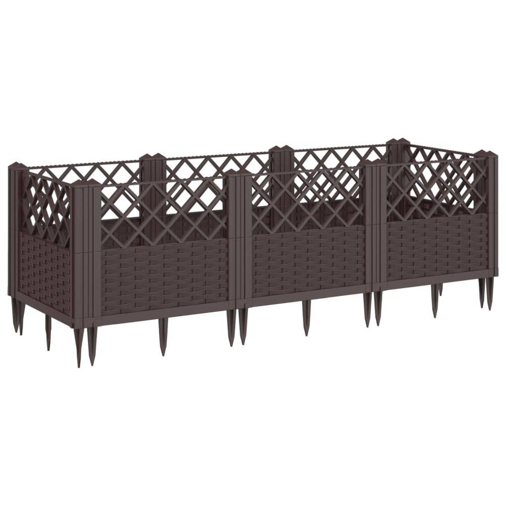 ComfortXL - Jardinière rectangulaire modulable PP aspect rotin potager Marron 123,5cm – ComfortXL Outdoor Living - Image 2