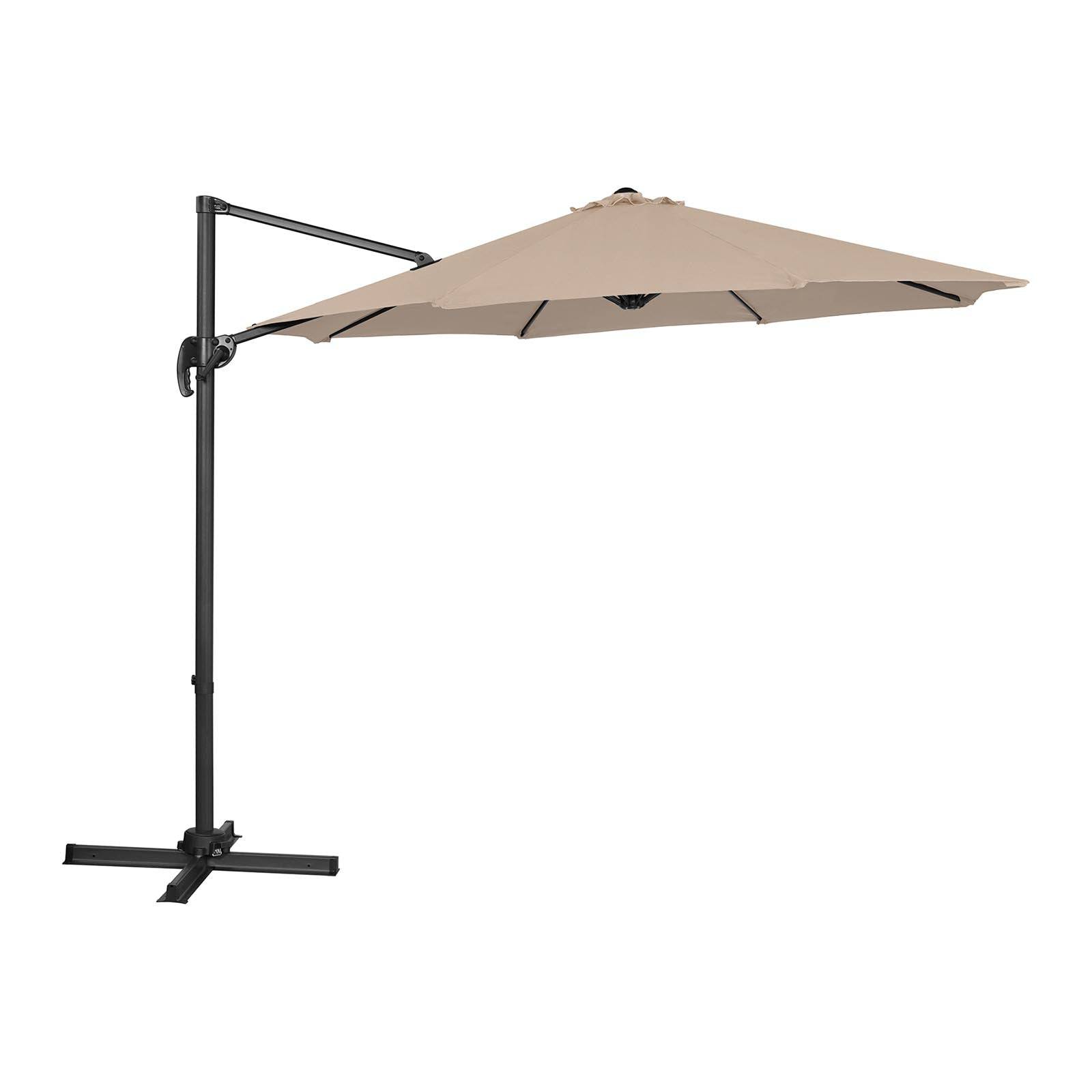 Helloshop26 - Parasol déporté rond diamètre 300 cm inclinable et pivotant crème - Imagen 2