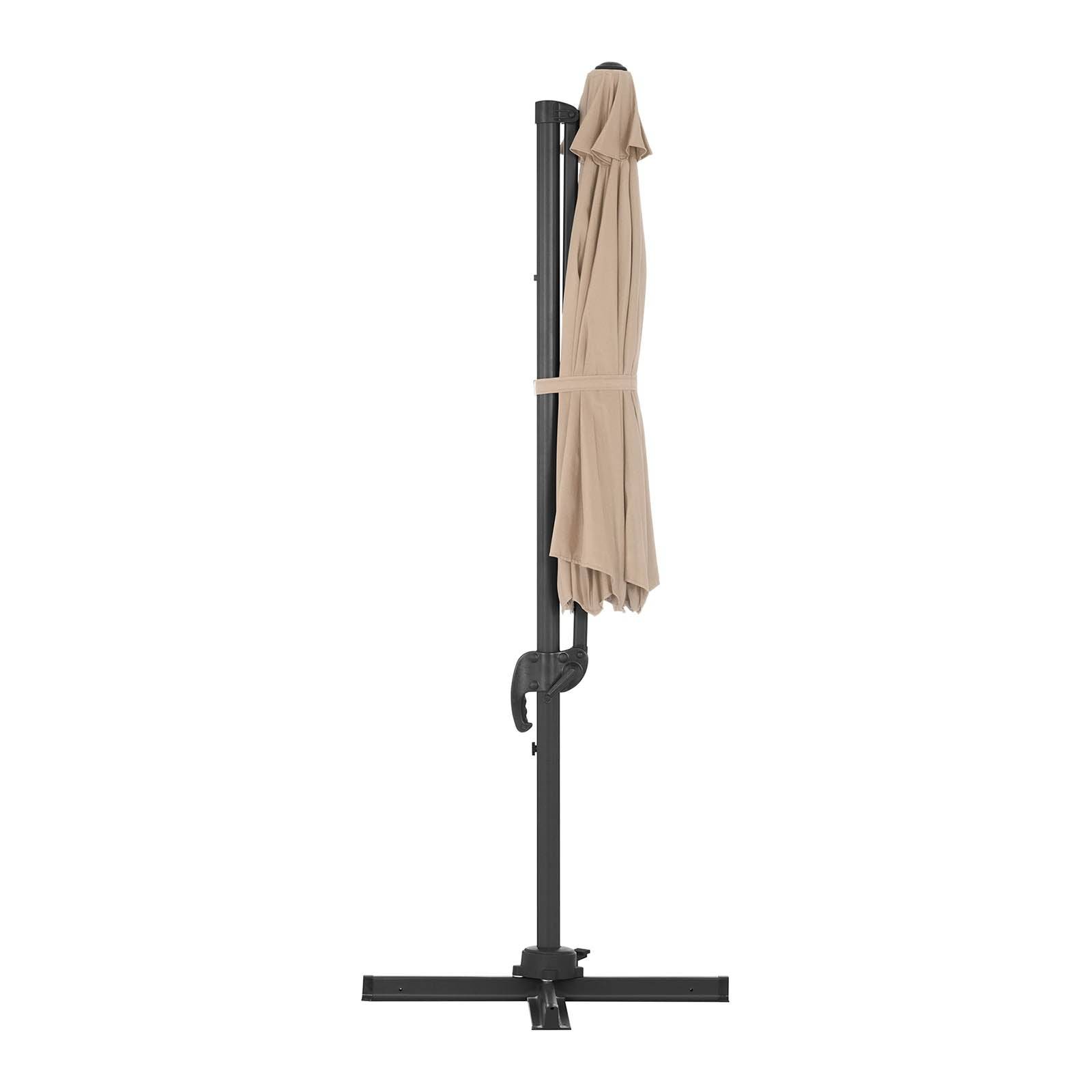 Helloshop26 - Parasol déporté rond diamètre 300 cm inclinable et pivotant crème - Imagen 4