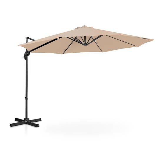 Helloshop26 - Parasol déporté rond diamètre 300 cm inclinable et pivotant crème - Imagen 1