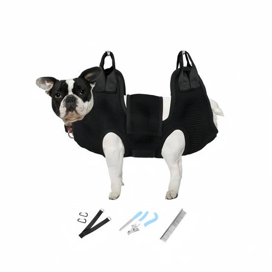 IntiMeg - Hamac de toilettage pour chiens depetite taille Harnais à suspendre (noir, S) - IntiMeg - Image 1