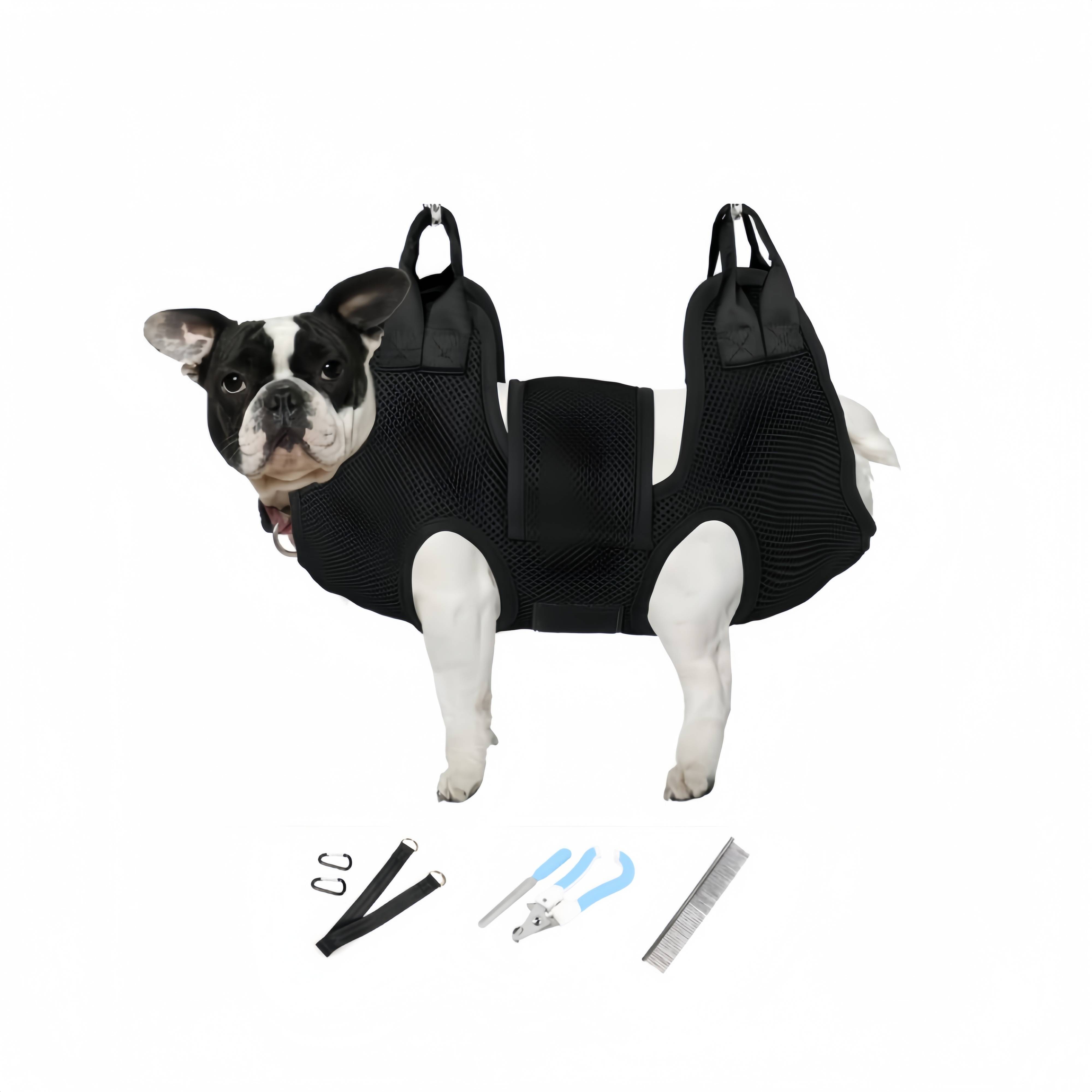 IntiMeg - Hamac de toilettage pour chiens depetite taille Harnais à suspendre (noir, S) - IntiMeg - Image 1