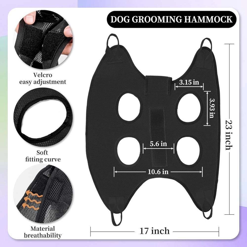 IntiMeg - Hamac de toilettage pour chiens depetite taille Harnais à suspendre (noir, S) - IntiMeg - Image 3