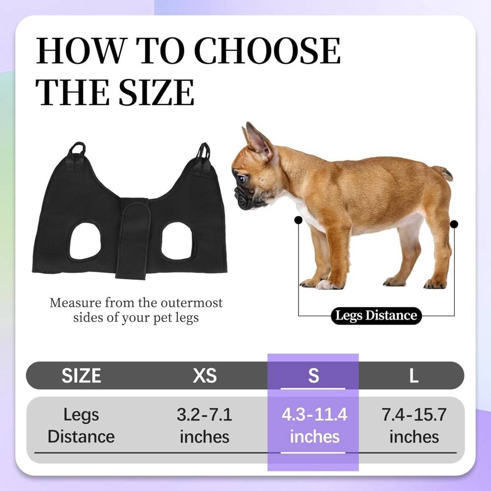 IntiMeg - Hamac de toilettage pour chiens depetite taille Harnais à suspendre (noir, S) - IntiMeg - Image 4