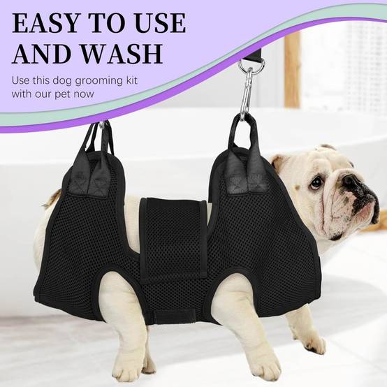 IntiMeg - Hamac de toilettage pour chiens depetite taille Harnais à suspendre (noir, S) - IntiMeg - Image 5
