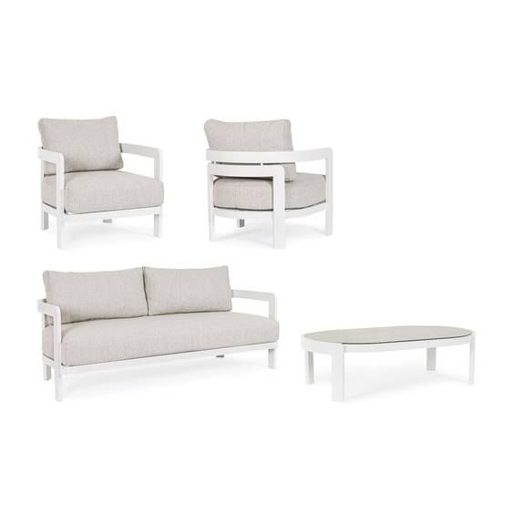 Autre - Salon de jardin en aluminium et coussins en toile (set de 4) - ARCACHON - Image 7