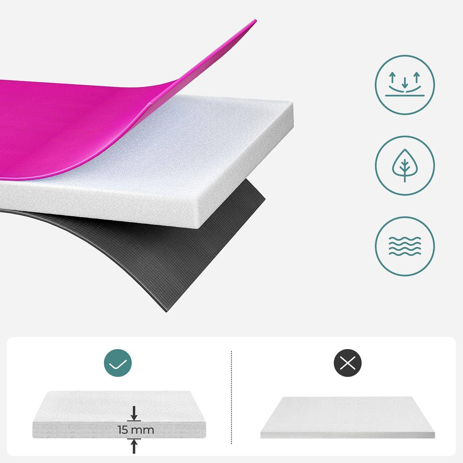 Helloshop26 - Coussin de sécurité de trampoline de remplacement rechange diamètre 366 cm résistant aux rayons uv anti-déchirure taille standard rose - Imagen 2