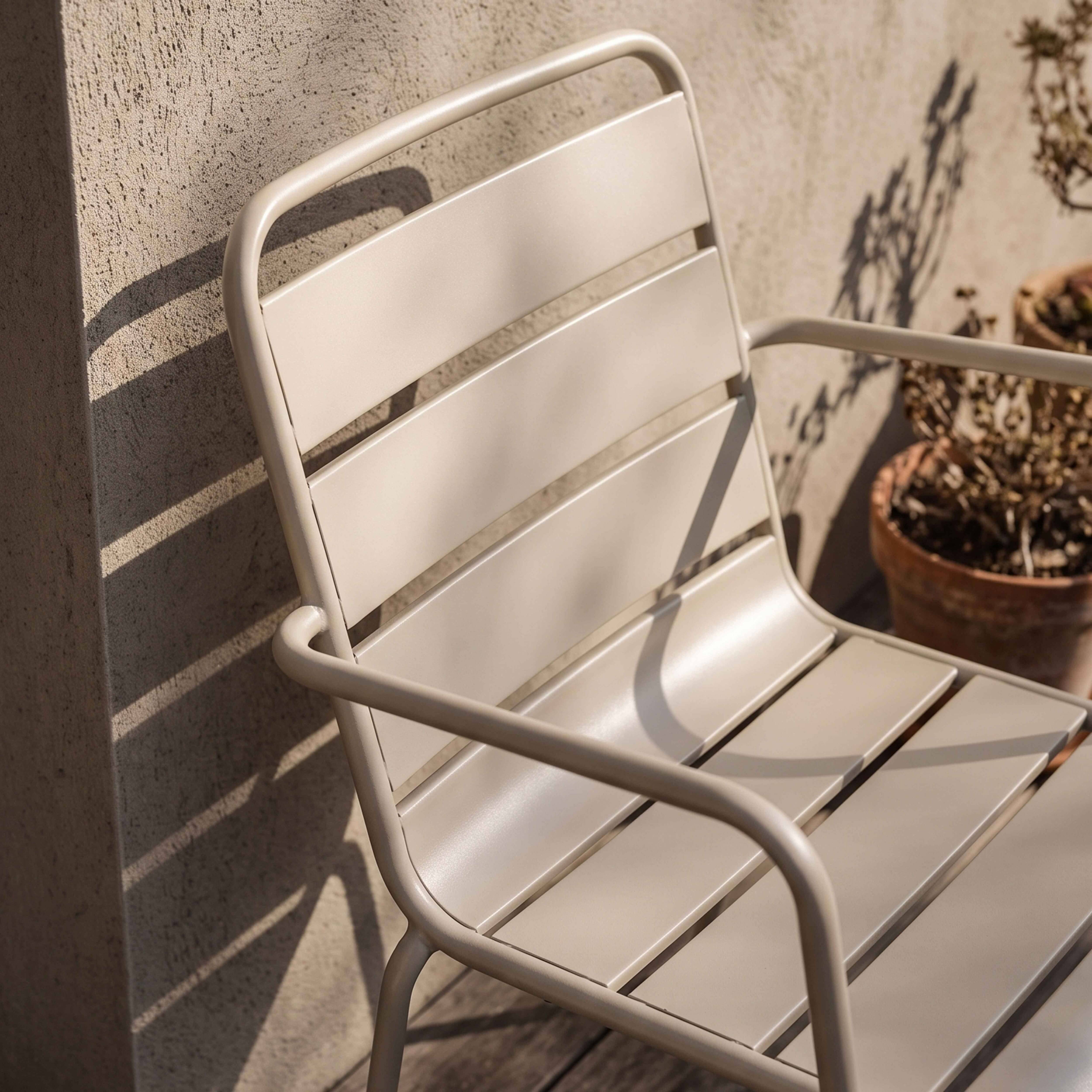 Oviala - Fauteuil de jardin en métal ivoire Palavas - Oviala - Imagen 3