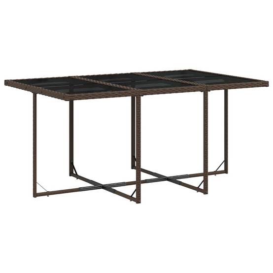 ComfortXL - Salon de Jardin Encastrable 6 Personnes Brun et Coussins Crème, Table en Verre et Chaises Compactes – ComfortXL Outdoor Living - Image 4