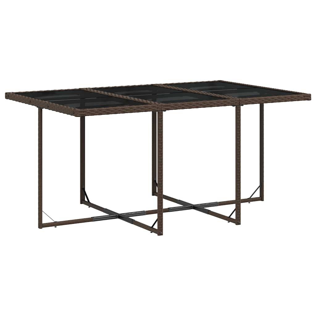 ComfortXL - Salon de Jardin Encastrable 6 Personnes Brun et Coussins Crème, Table en Verre et Chaises Compactes – ComfortXL Outdoor Living - Image 4