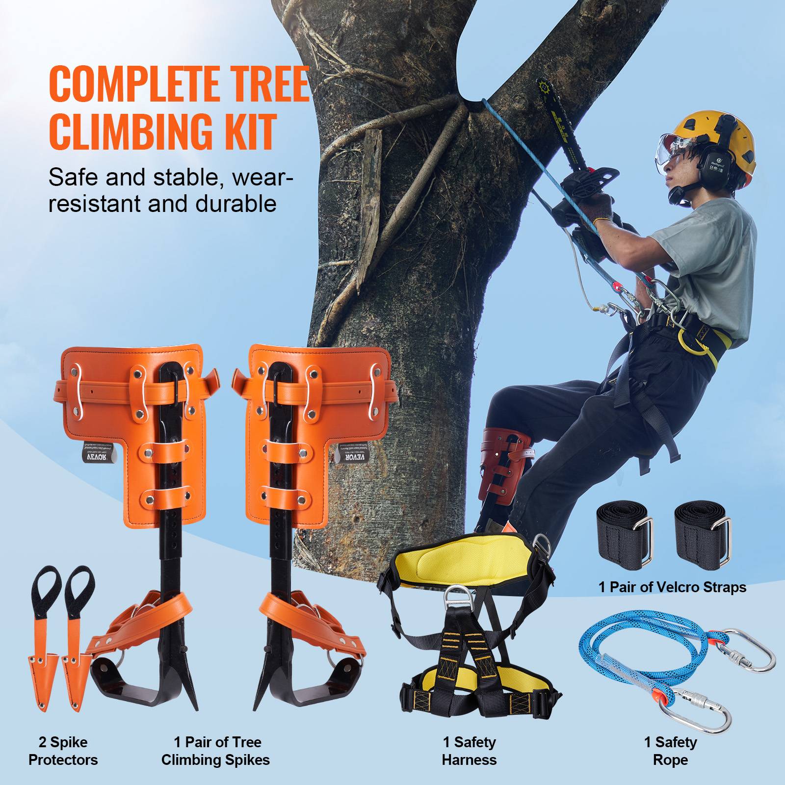 Piques D'escalade VEVOR – Alu Léger, Certifiées ASTM-F887, Hauteur Réglable 37-53 Cm, Charge 158 Kg, Avec Sangles TPU/nylon
