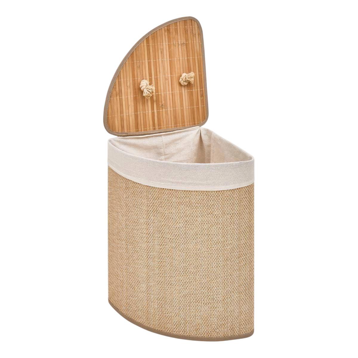 Panier à Linge d'Angle "Stemy" 48L Beige - Image 2
