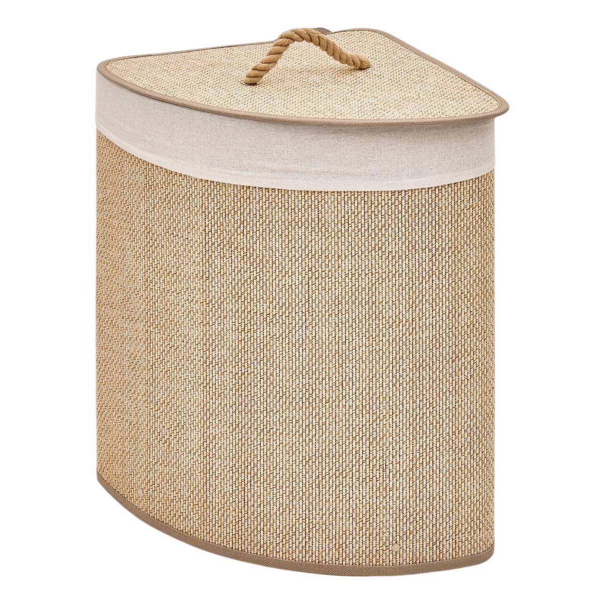 Panier à Linge d'Angle "Stemy" 48L Beige - Image 1