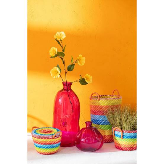 Vase Déco en Verre "Mexican" 73cm Fuchsia - Image 3