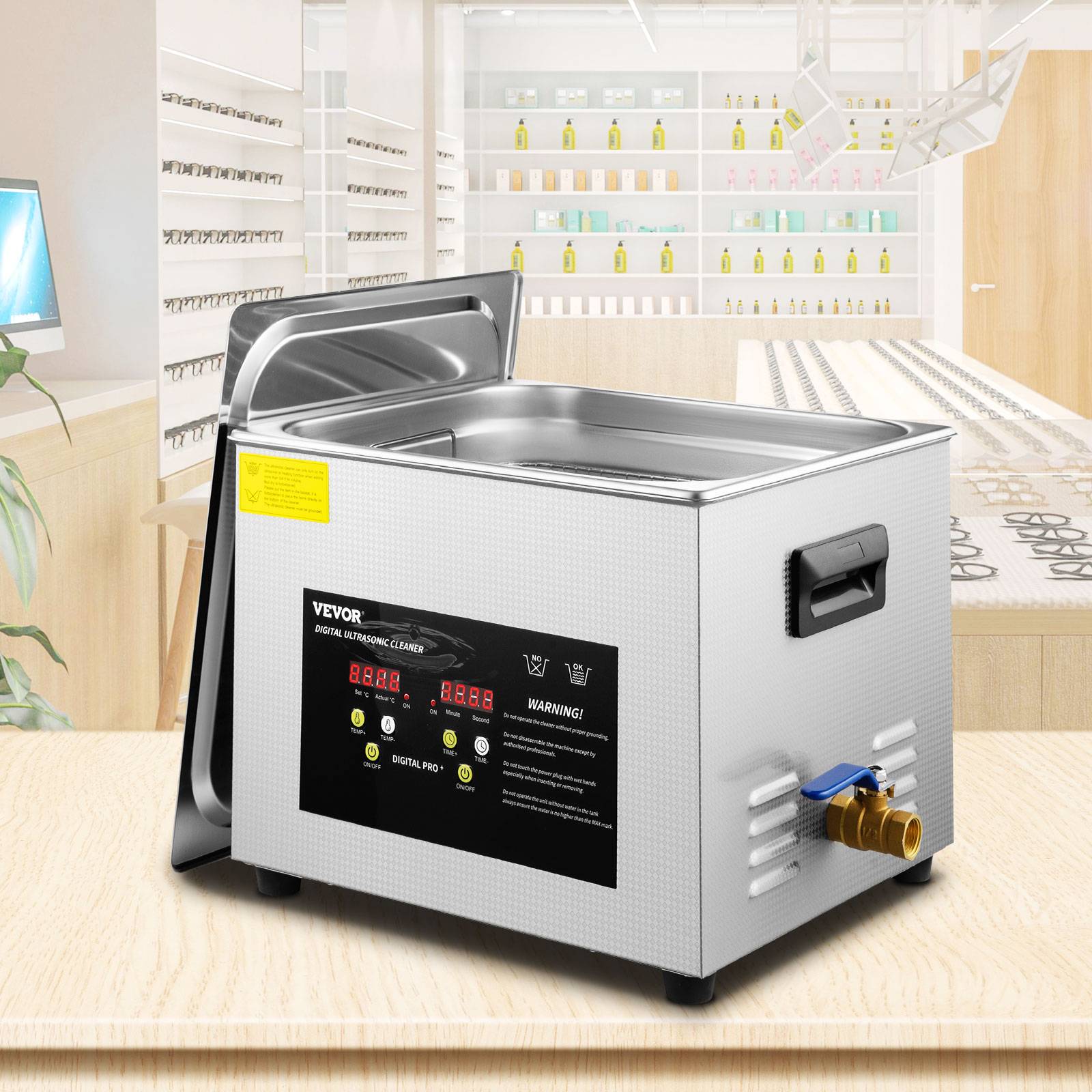 Vevor - VEVOR Nettoyeur à Ultrasons Numérique 15 L avec Chauffage Minuterie 600 W 40 kHz - Image 8