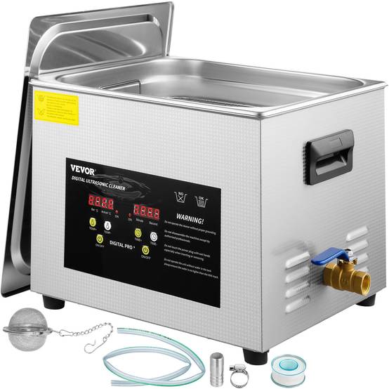 Vevor - VEVOR Nettoyeur à Ultrasons Numérique 15 L avec Chauffage Minuterie 600 W 40 kHz - Image 1