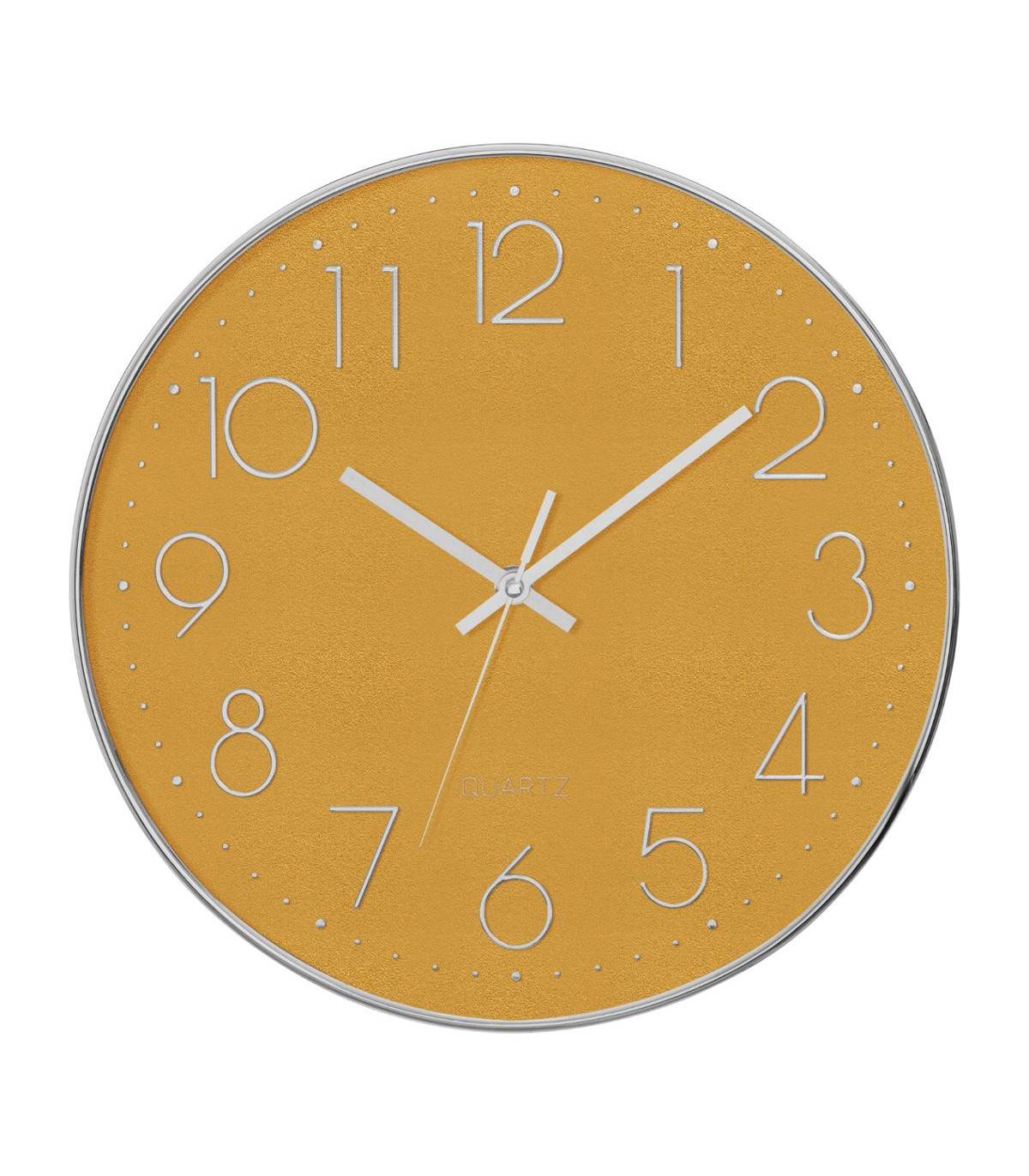 Pendule murale silencieuse contour Argent D 30 cm - Imagen 1