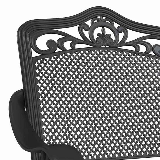 Chaise de jardin aluminium noir 55 x 55 x 92,5 cm - PANGIVO - Image 7