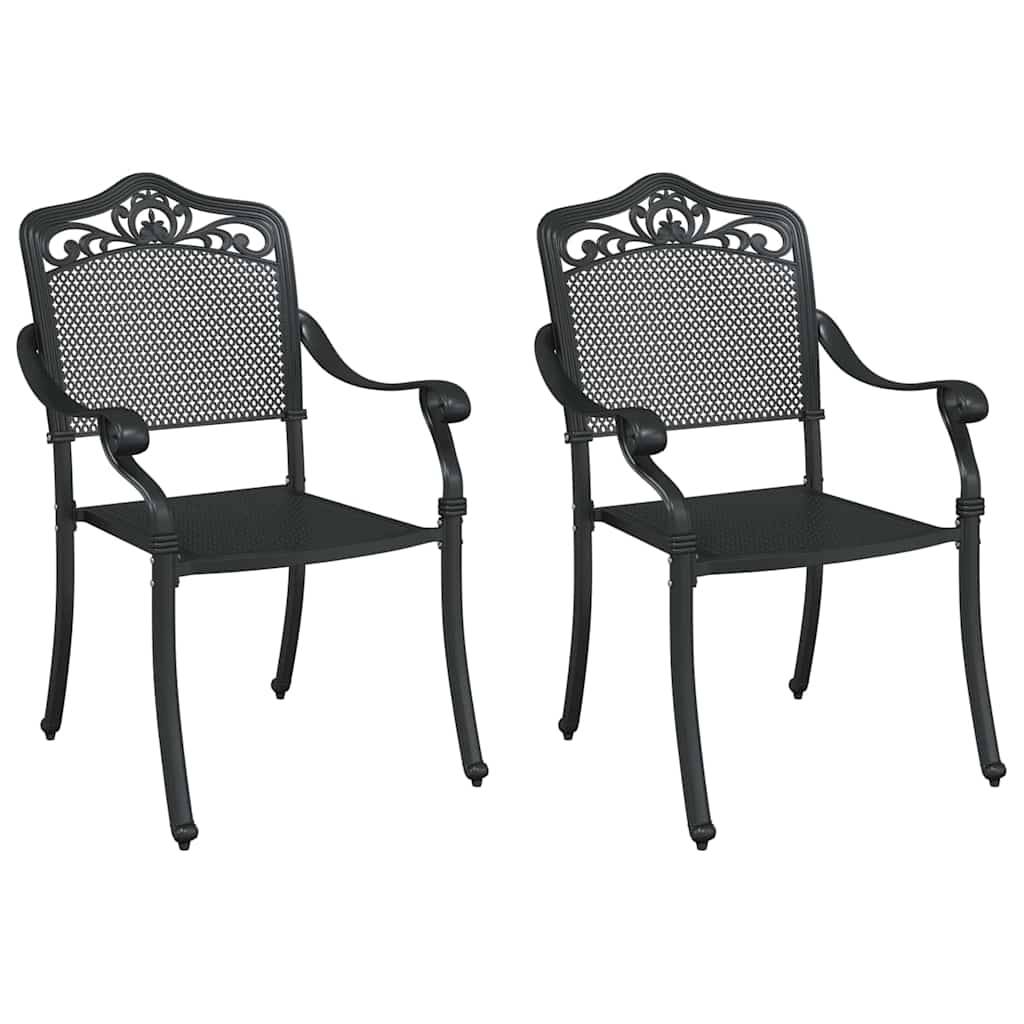 Chaise de jardin aluminium noir 55 x 55 x 92,5 cm - PANGIVO - Image 2
