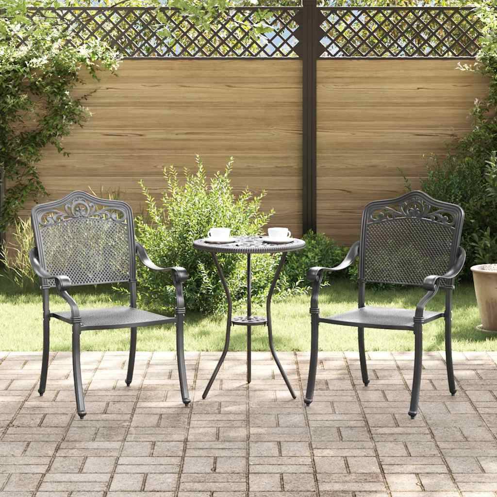 Chaise de jardin aluminium noir 55 x 55 x 92,5 cm - PANGIVO - Image 1