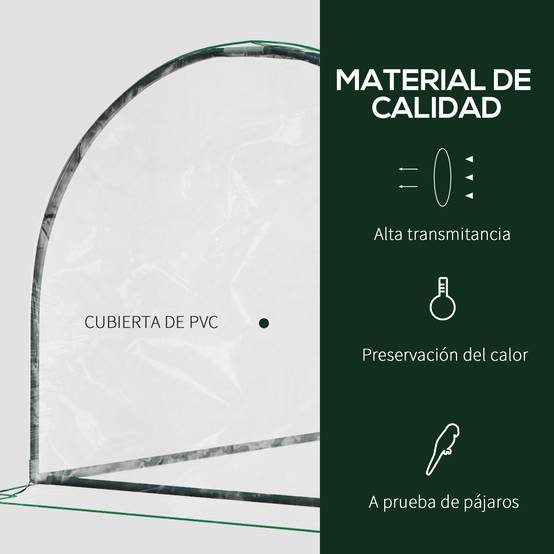 Mini serre châssis de culture en acier et PVC pour potager 200x100x80 cm Transparent - ComfortXL Outdoor Living - Image 6