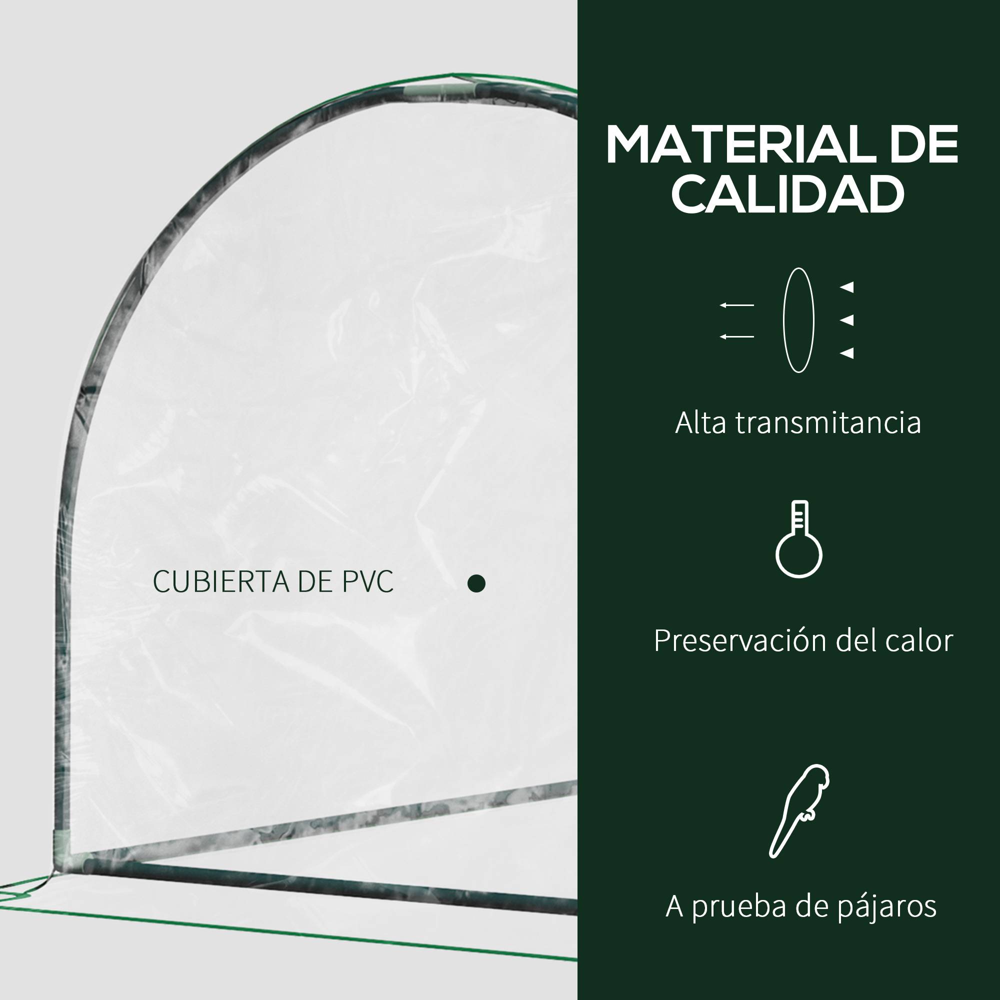 Mini serre châssis de culture en acier et PVC pour potager 200x100x80 cm Transparent - ComfortXL Outdoor Living - Image 6