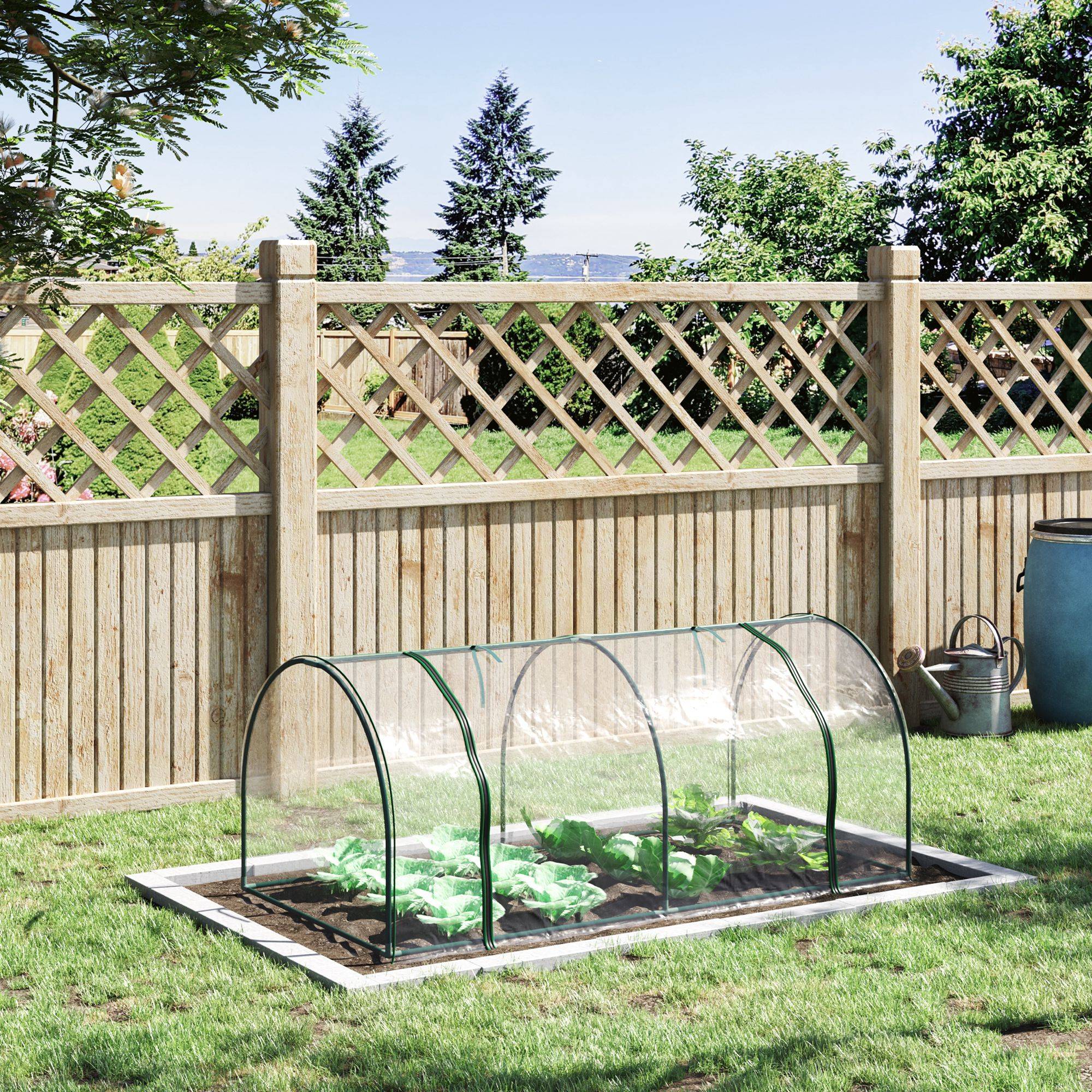 Mini serre châssis de culture en acier et PVC pour potager 200x100x80 cm Transparent - ComfortXL Outdoor Living - Image 4