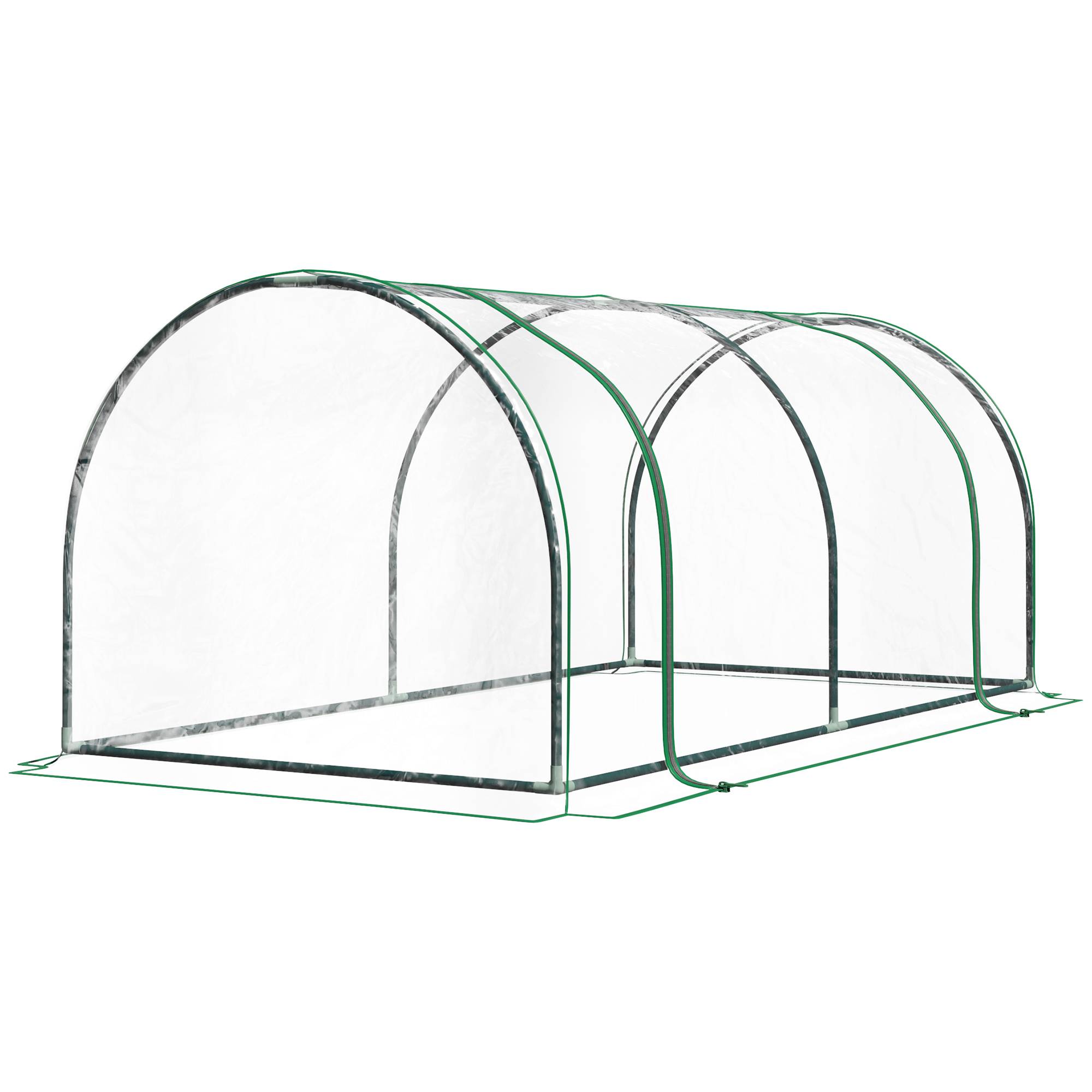 Mini serre châssis de culture en acier et PVC pour potager 200x100x80 cm Transparent - ComfortXL Outdoor Living - Image 2