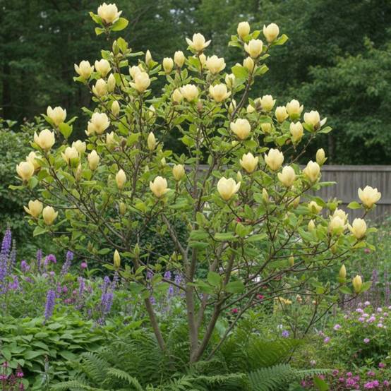Magnolia Yellow Bird à fleurs Jaune - feuillage Caduc - Pot de 5L - Touffe- hauteur à maturité De 3,00 m à 5,00 m - Image 3