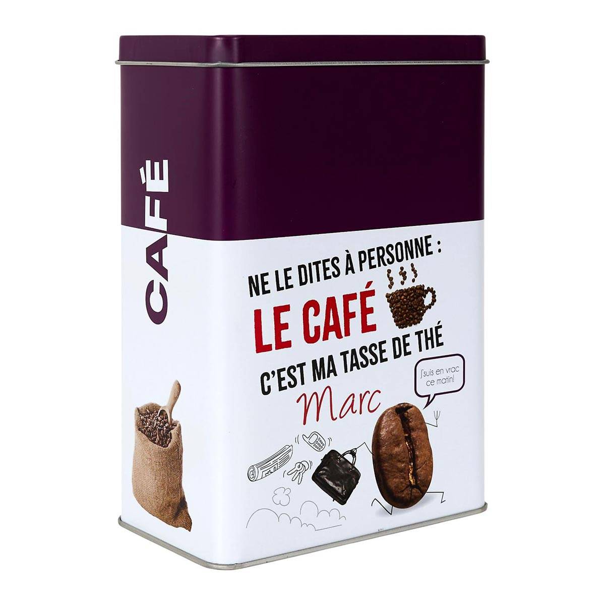 Cook Concept - Boîte à Café en Métal "Ludique" 18cm Violet - Image 1