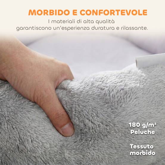 ComfortXL - Lit chat chien réversible coussin peluche 4 saisons intérieur 62x62x21cm gris - ComfortXL Outdoor Living - Image 10