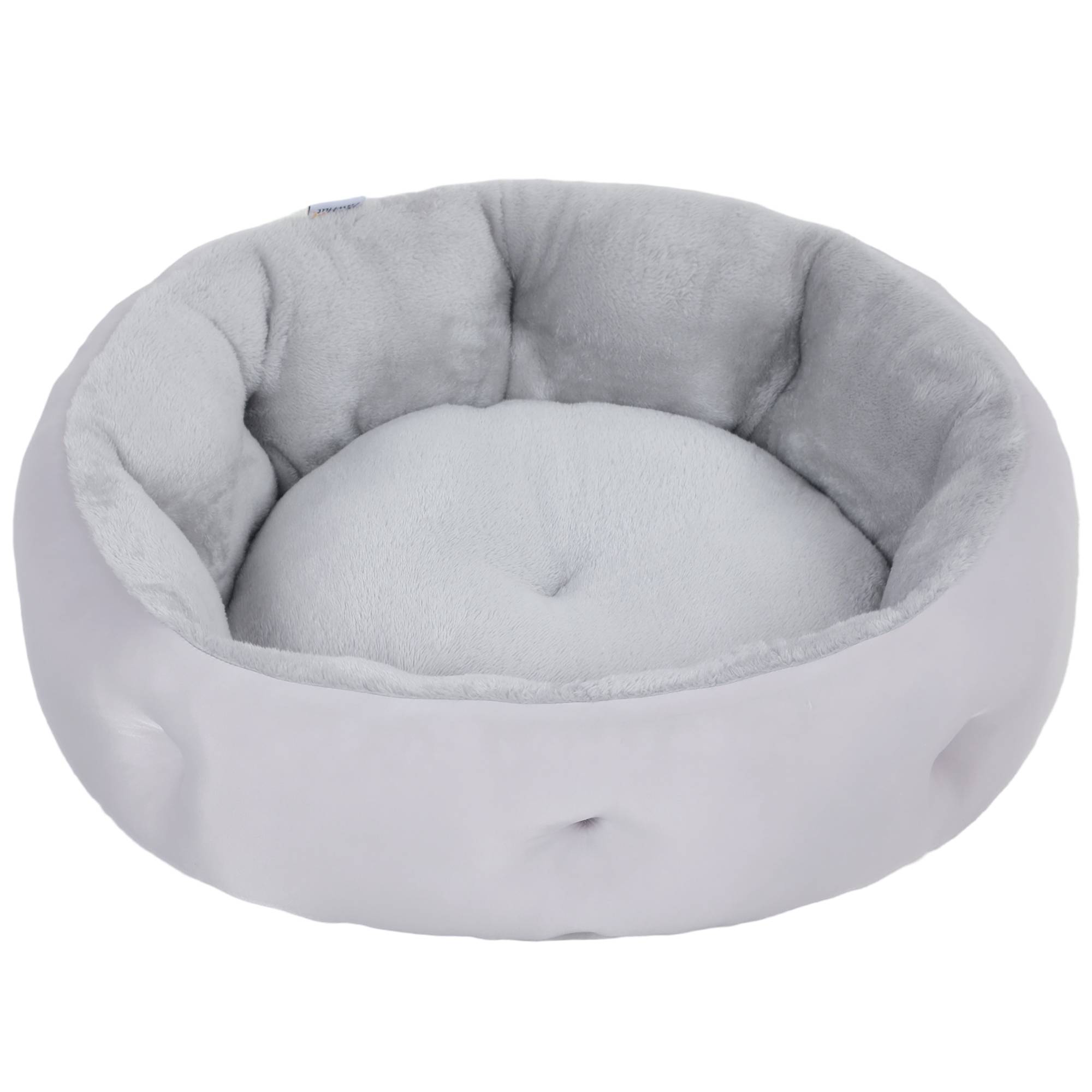 ComfortXL - Lit chat chien réversible coussin peluche 4 saisons intérieur 62x62x21cm gris - ComfortXL Outdoor Living - Image 2