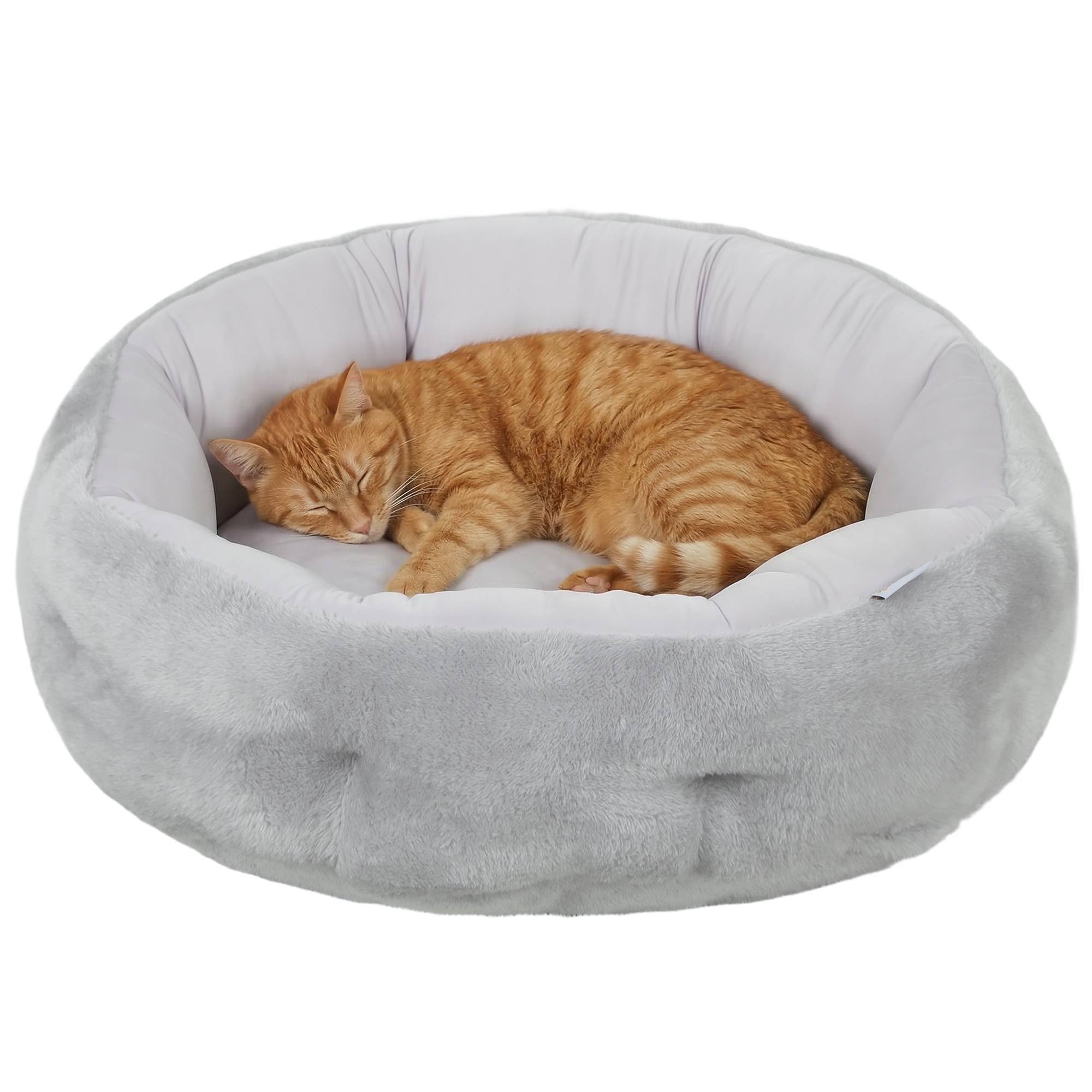 ComfortXL - Lit chat chien réversible coussin peluche 4 saisons intérieur 62x62x21cm gris - ComfortXL Outdoor Living - Image 1
