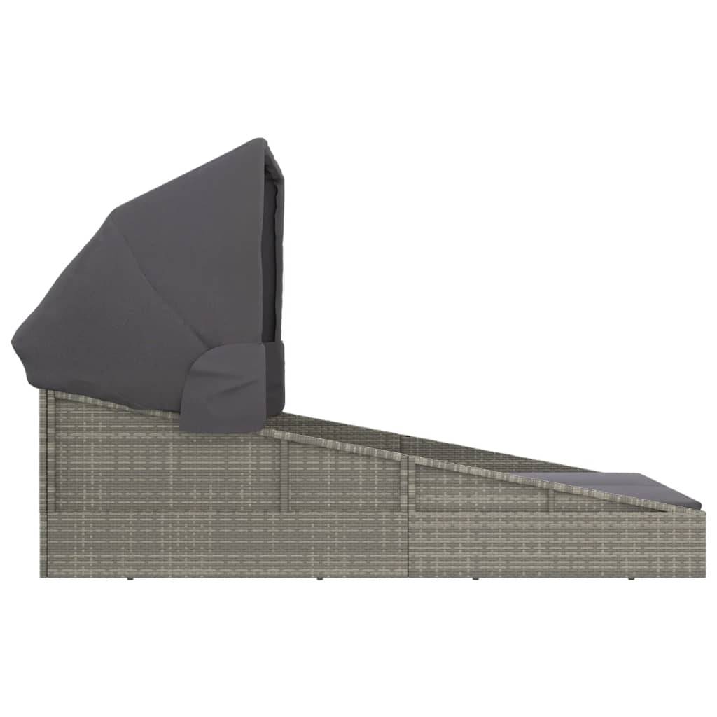 Prolenta Premium - Chaise longue pliante/transat  Kaldor Gris  200 X 114 X 128 cm  - P87210G - Image 4