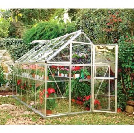 Canopia - Serre de jardin en polycarbonate Harmony 5,66 m², Couleur Argent, Ancrage au sol Oui - Imagen 2