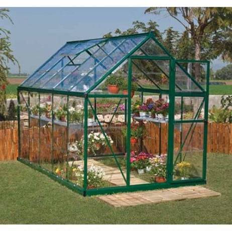 Canopia - Serre de jardin en polycarbonate Harmony 5,66 m², Couleur Argent, Ancrage au sol Oui - Imagen 1