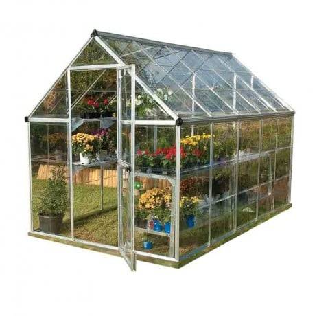Canopia - Serre de jardin en polycarbonate Harmony 5,66 m², Couleur Argent, Ancrage au sol Oui - Imagen 5