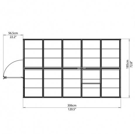 Canopia - Serre de jardin en polycarbonate Harmony 5,66 m², Couleur Argent, Ancrage au sol Oui - Imagen 8