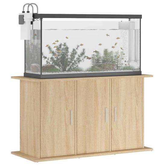 Meuble Aquarium Bois Ingénierie avec Rangement 6 Portes pour Salon Chêne Sonoma - ComfortXL Outdoor Living - Image 4