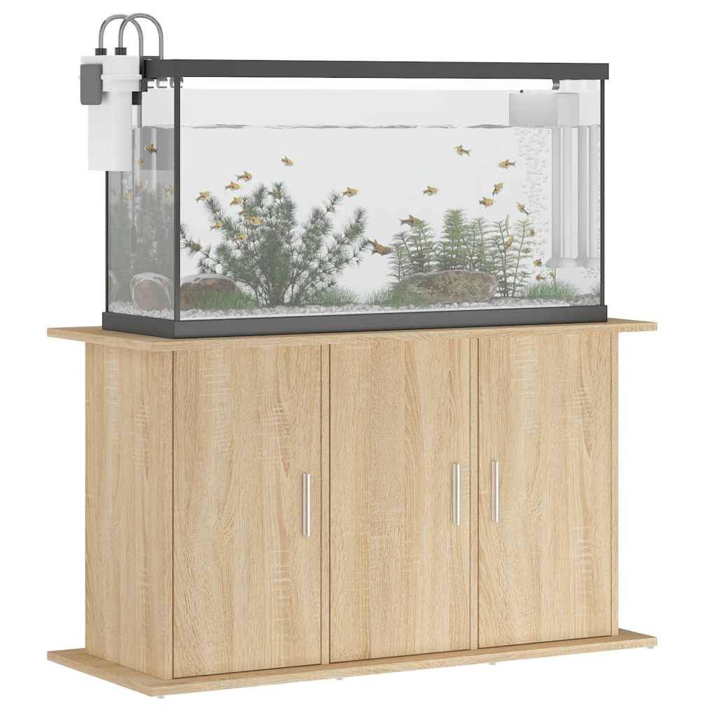 Meuble Aquarium Bois Ingénierie avec Rangement 6 Portes pour Salon Chêne Sonoma - ComfortXL Outdoor Living - Image 4