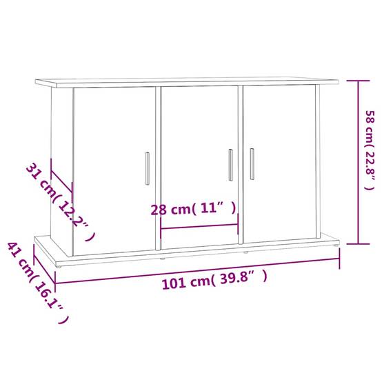Meuble Aquarium Bois Ingénierie avec Rangement 6 Portes pour Salon Chêne Sonoma - ComfortXL Outdoor Living - Image 5