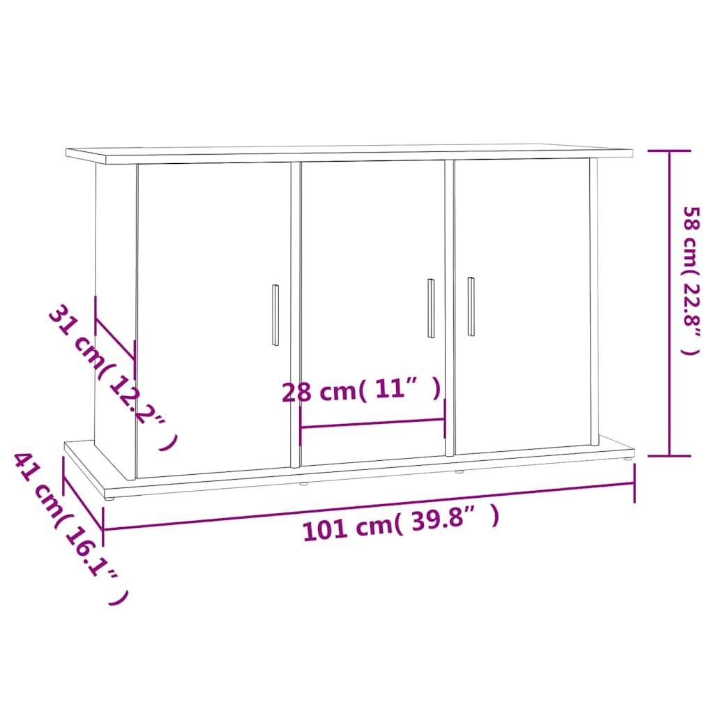 Meuble Aquarium Bois Ingénierie avec Rangement 6 Portes pour Salon Chêne Sonoma - ComfortXL Outdoor Living - Image 5