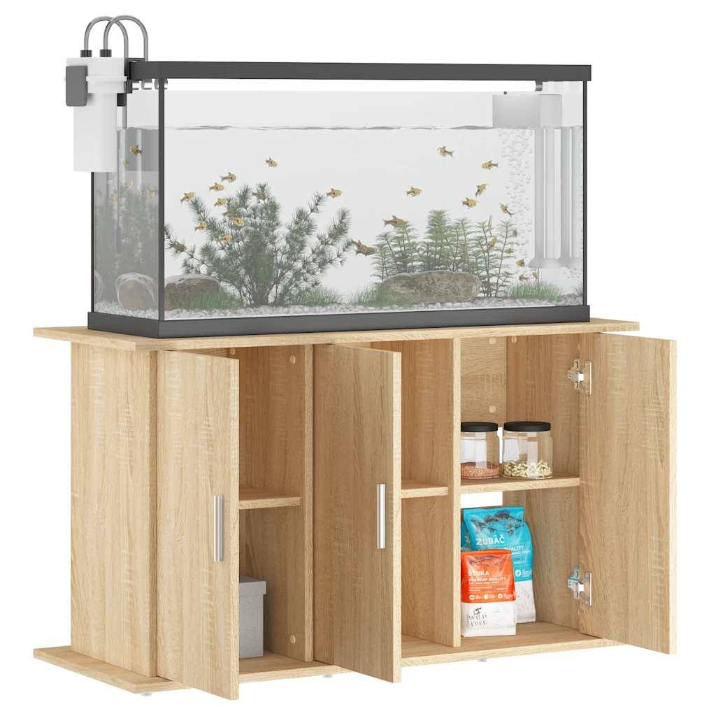 Meuble Aquarium Bois Ingénierie avec Rangement 6 Portes pour Salon Chêne Sonoma - ComfortXL Outdoor Living - Image 3