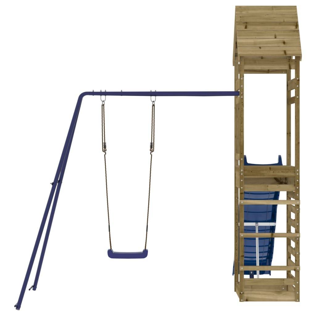 Helloshop26 - Aire de jeux d'extérieur balançoires toboggan portiques robuste jeux jardin 245 x 362 x 264 cm bois de pin imprégné - Imagen 3