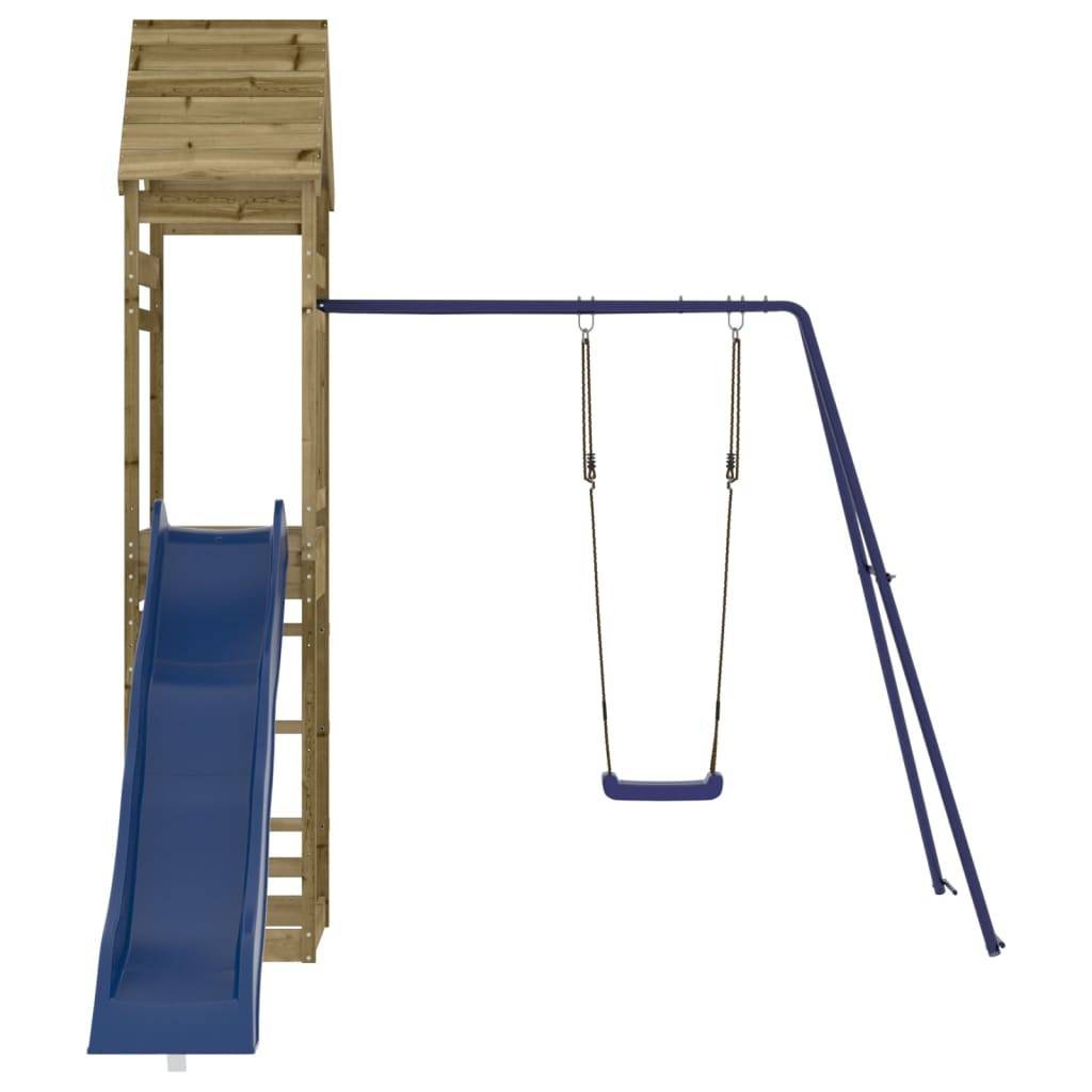 Helloshop26 - Aire de jeux d'extérieur balançoires toboggan portiques robuste jeux jardin 245 x 362 x 264 cm bois de pin imprégné - Imagen 4