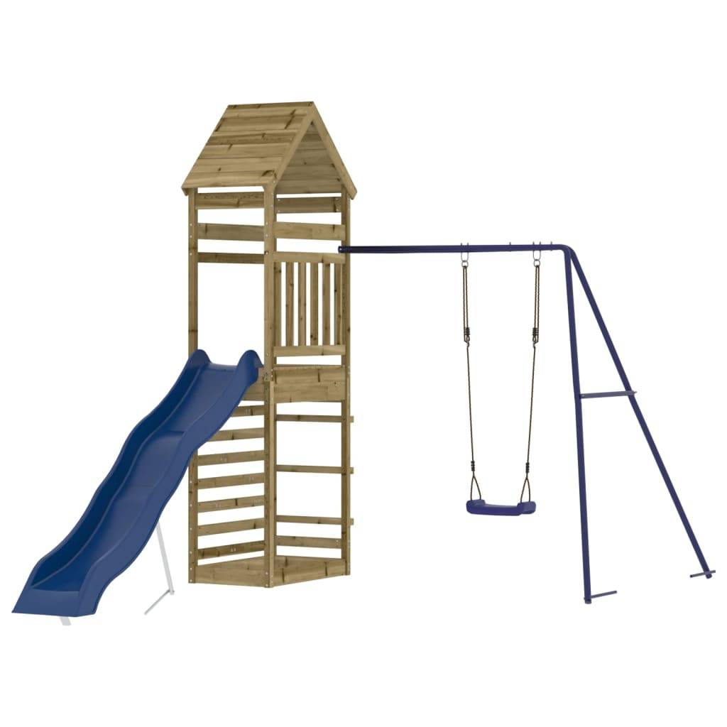 Helloshop26 - Aire de jeux d'extérieur balançoires toboggan portiques robuste jeux jardin 245 x 362 x 264 cm bois de pin imprégné - Imagen 2